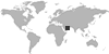 World map showing location of Dubai