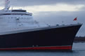 Photograph of the QE2 on Southampton Water during her final arrival into the city