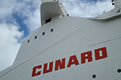 Photograph of the Cunard name of the QE2's port side