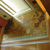 Decorative map by Macdonald Gill