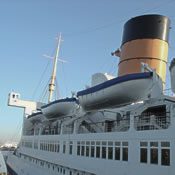 The forward superstructure of the RMS Queen Mary
